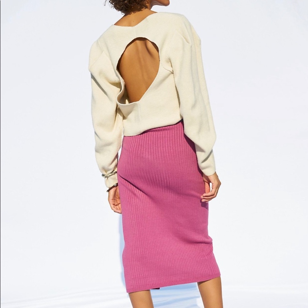 Pink midi skirt